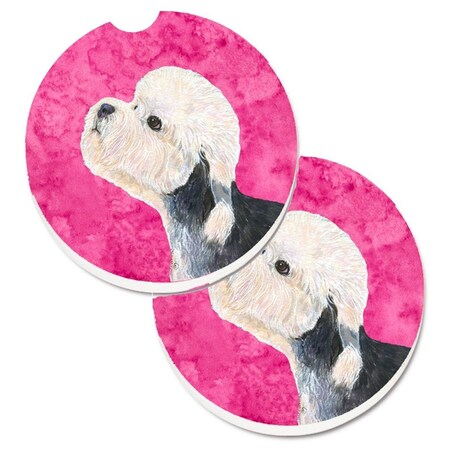 Carolines Treasures Pink Dandie Dinmont Terrier  Cup Holder Car Coaster, PK2 SS4779-PKCARC